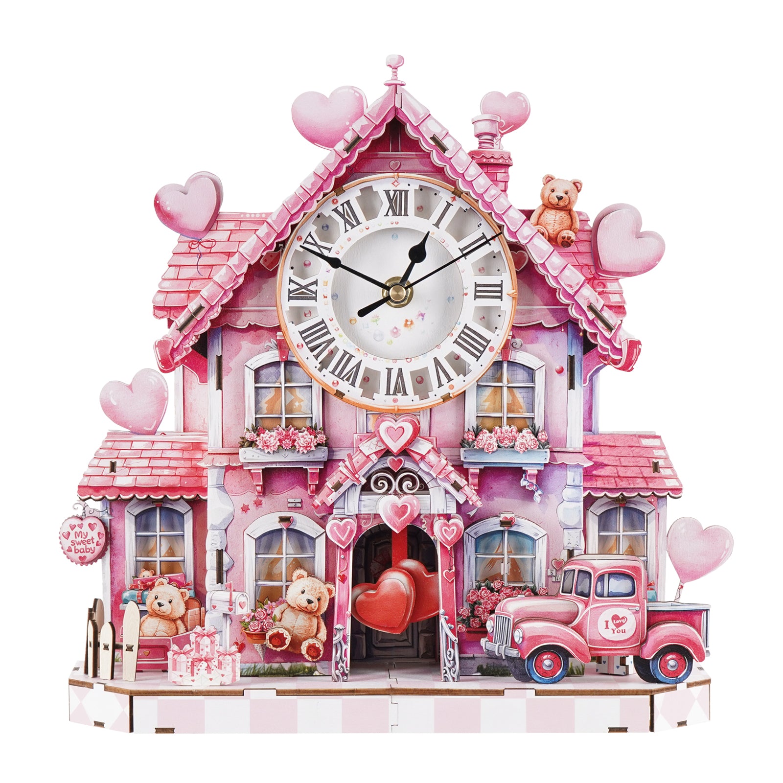 1️⃣ Sweet House 3D Wooden Puzzle Clock – Romantic DIY Valentine’s Gift ...