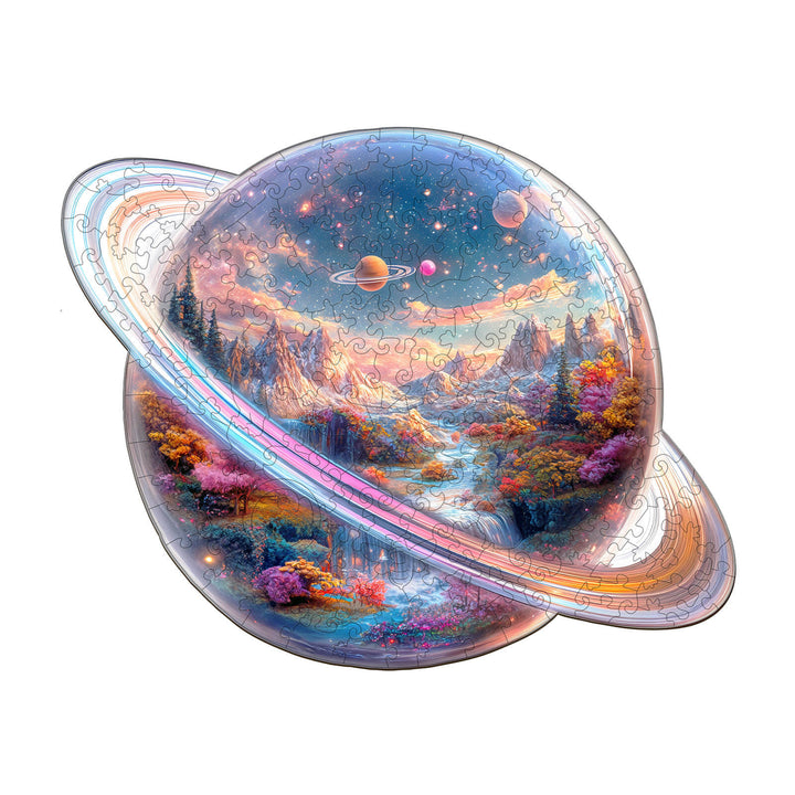 Transparent Saturn Wooden Jigsaw Puzzle