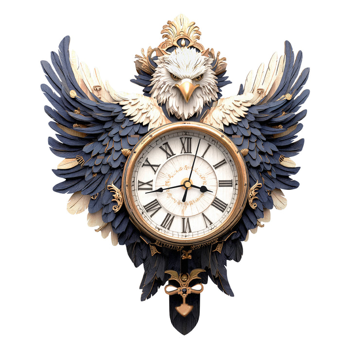 Majestic Eagle DIY Wooden Clock, 3D Puzzle Craft Kit