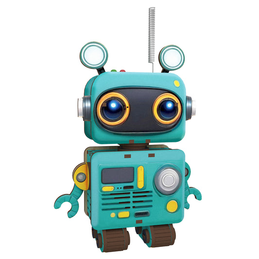 Cute Robot 3D DIY Walkie Talkie, STEM Wooden Puzzle Kit (1 pair)