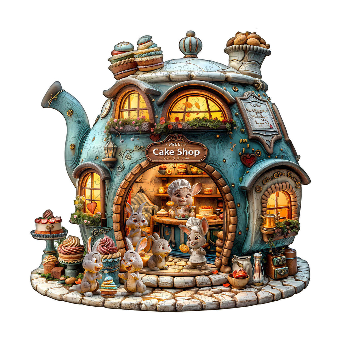 Rabbit's Cake Shop Wooden Jigsaw Puzzle