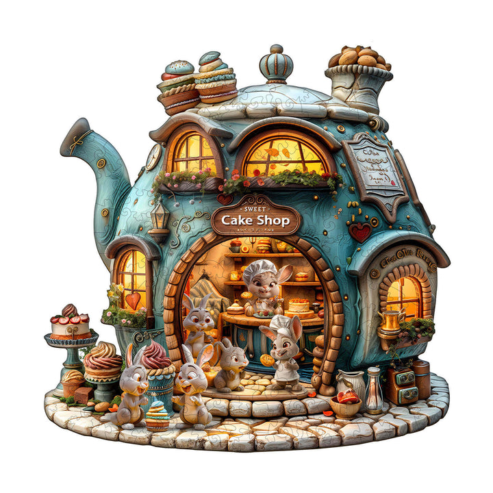 Rabbit's Cake Shop Wooden Jigsaw Puzzle