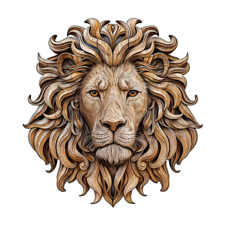 Woodcarved lion Wooden Jigsaw Puzzle