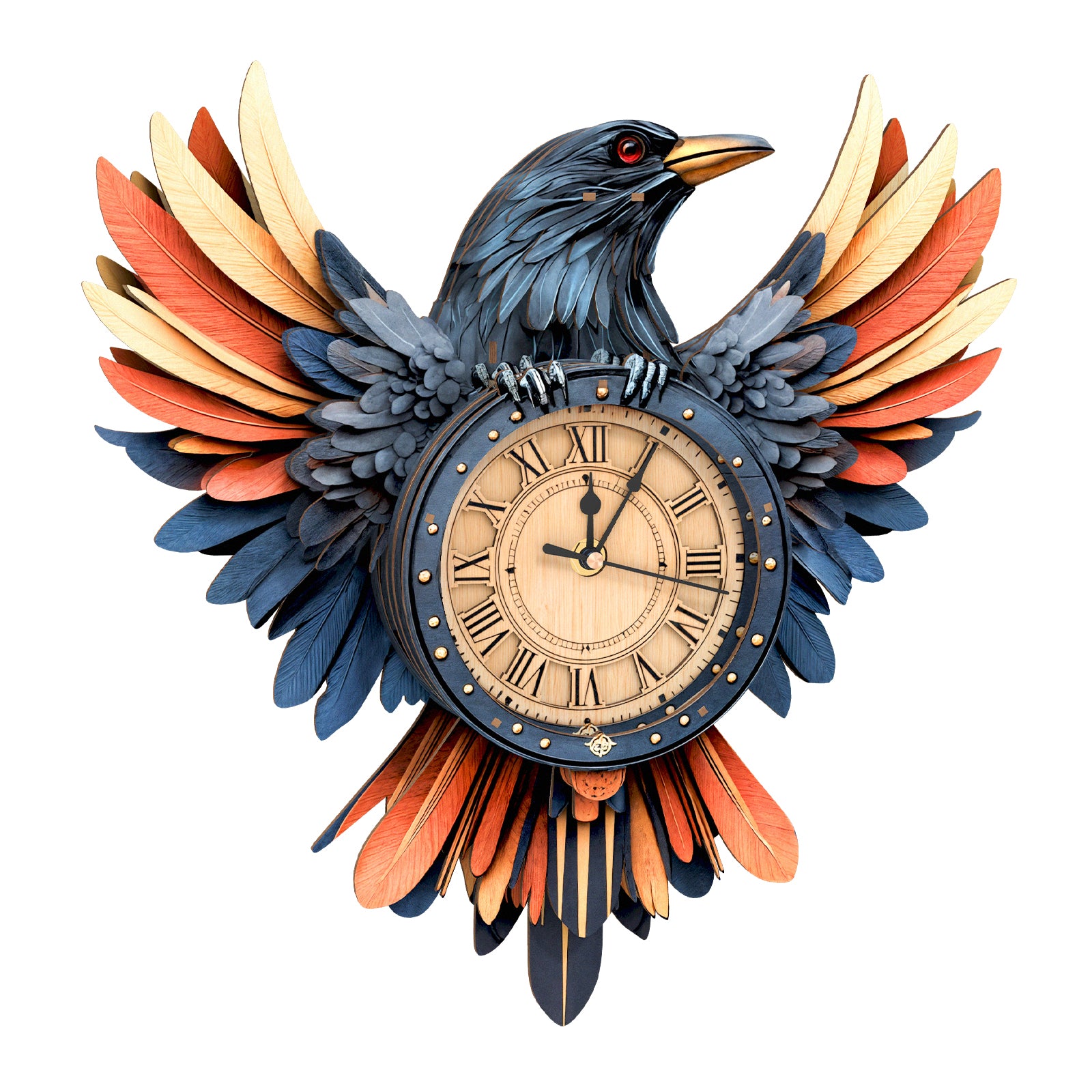 Raven DIY Wooden Clock, 3D Puzzle Craft Kit