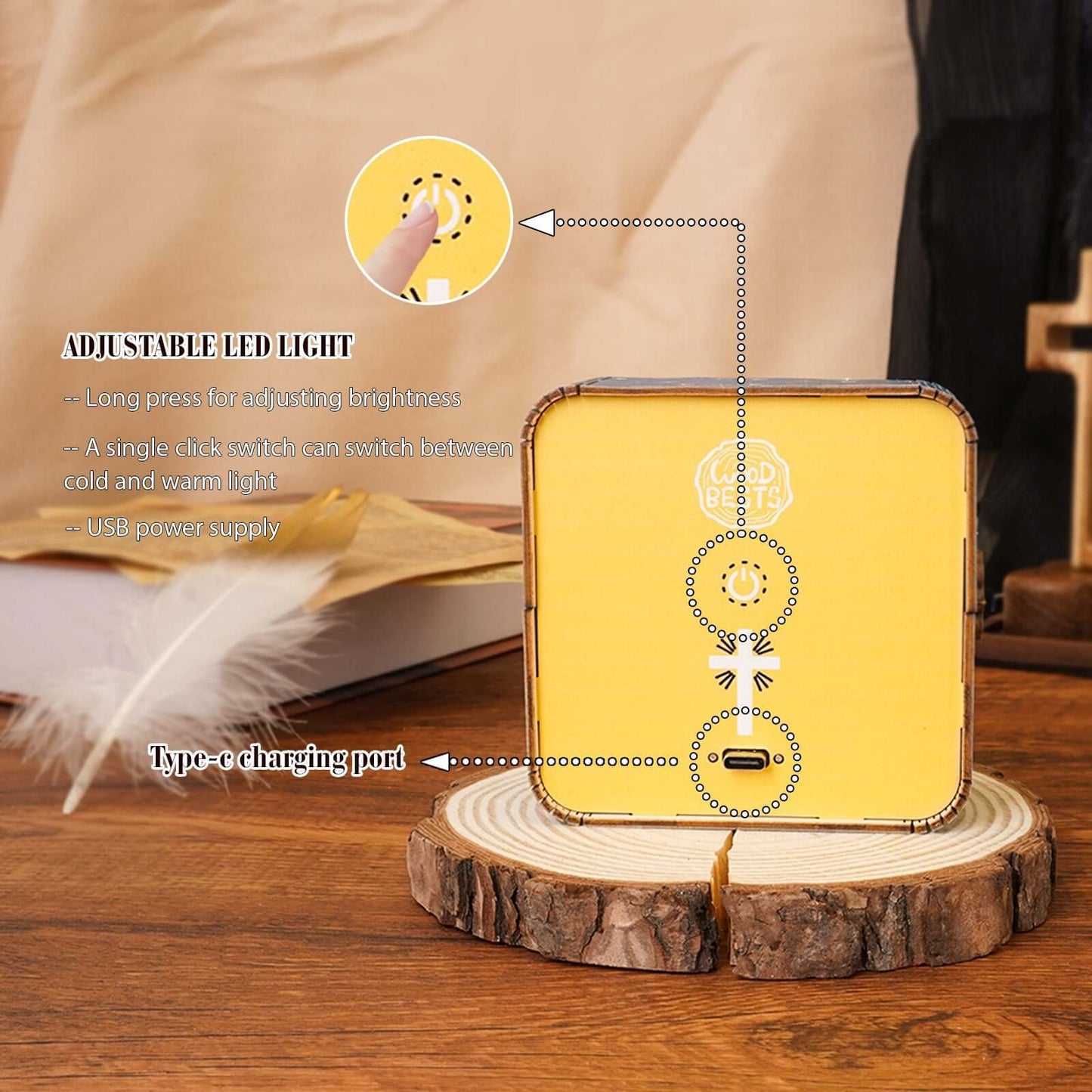 3D Wooden Puzzle Night Light, DIY kits for adults