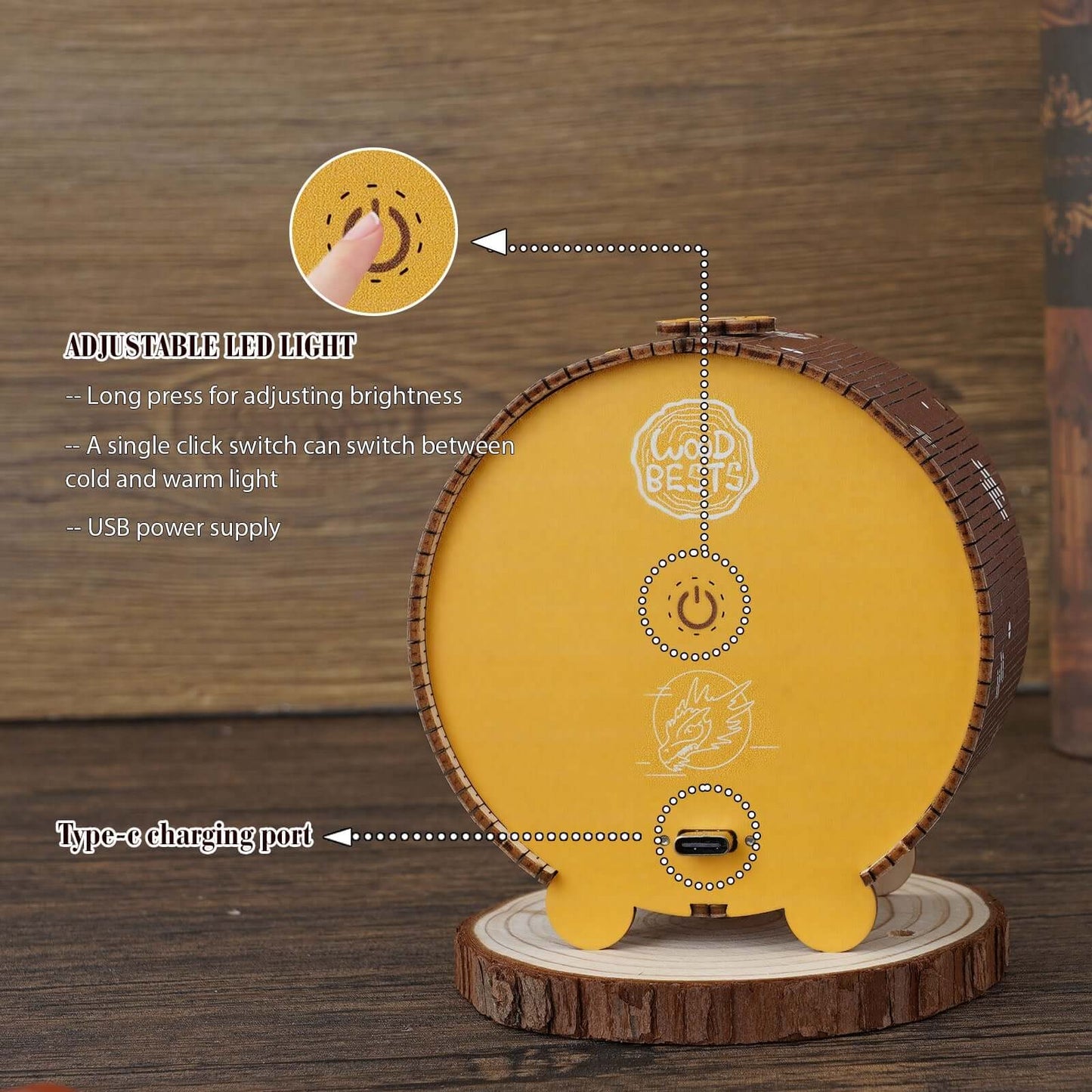 3D Wooden Puzzle Night Light, DIY kits for adults