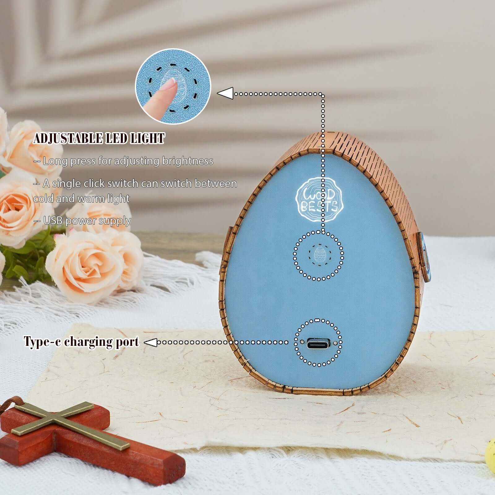 3D Wooden Puzzle Night Light, DIY kits for adults