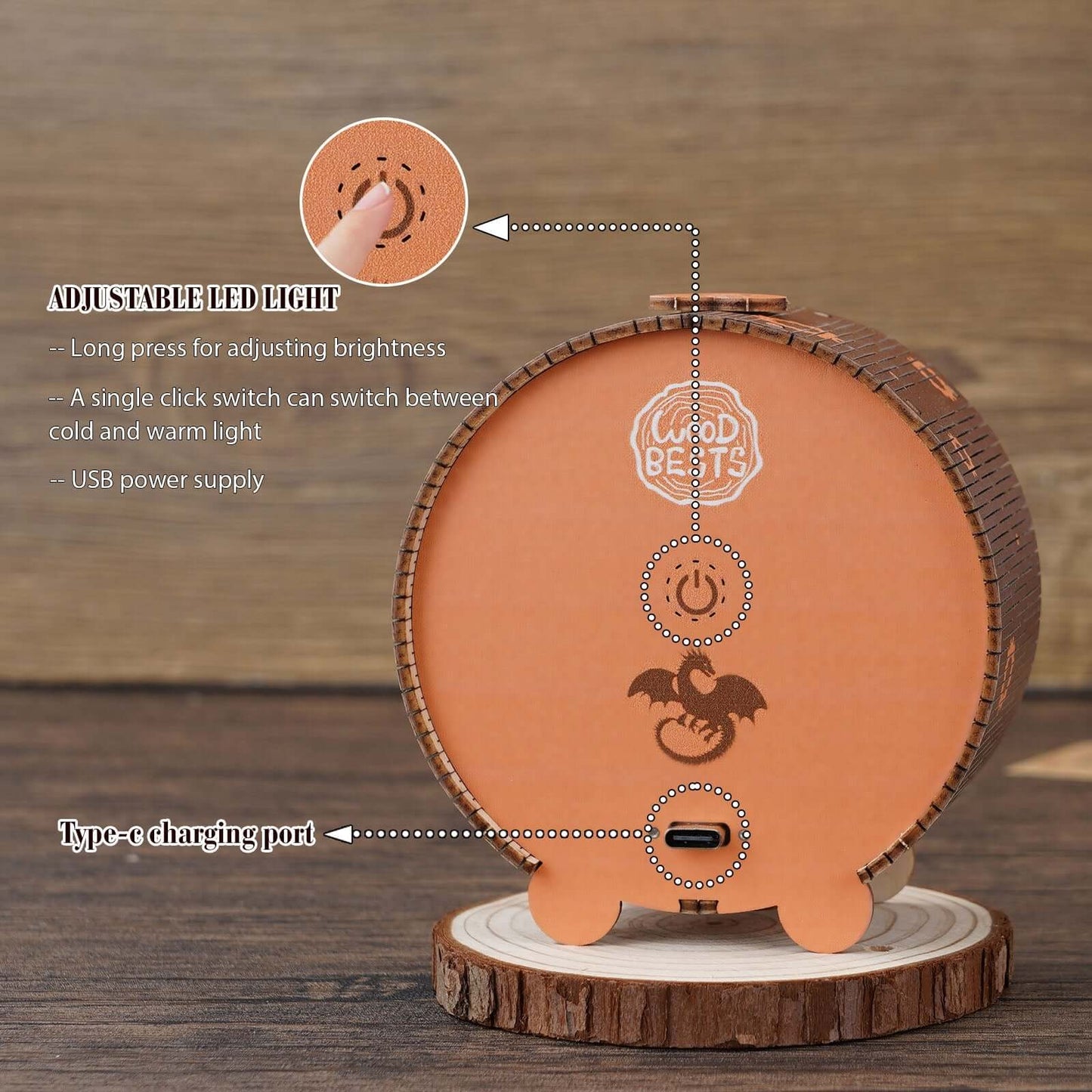 3D Wooden Puzzle Night Light, DIY kits for adults