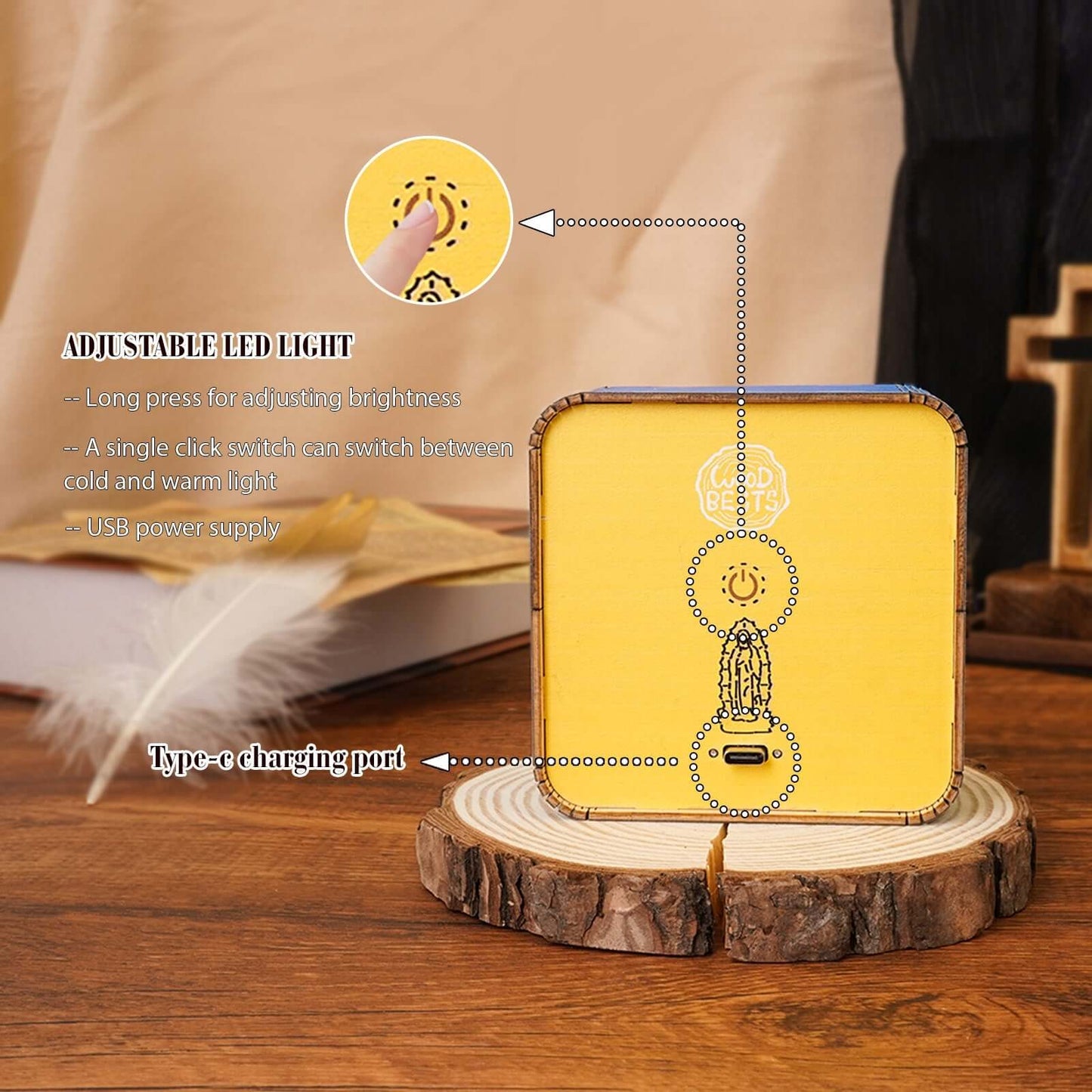 3D Wooden Puzzle Night Light, DIY kits for adults