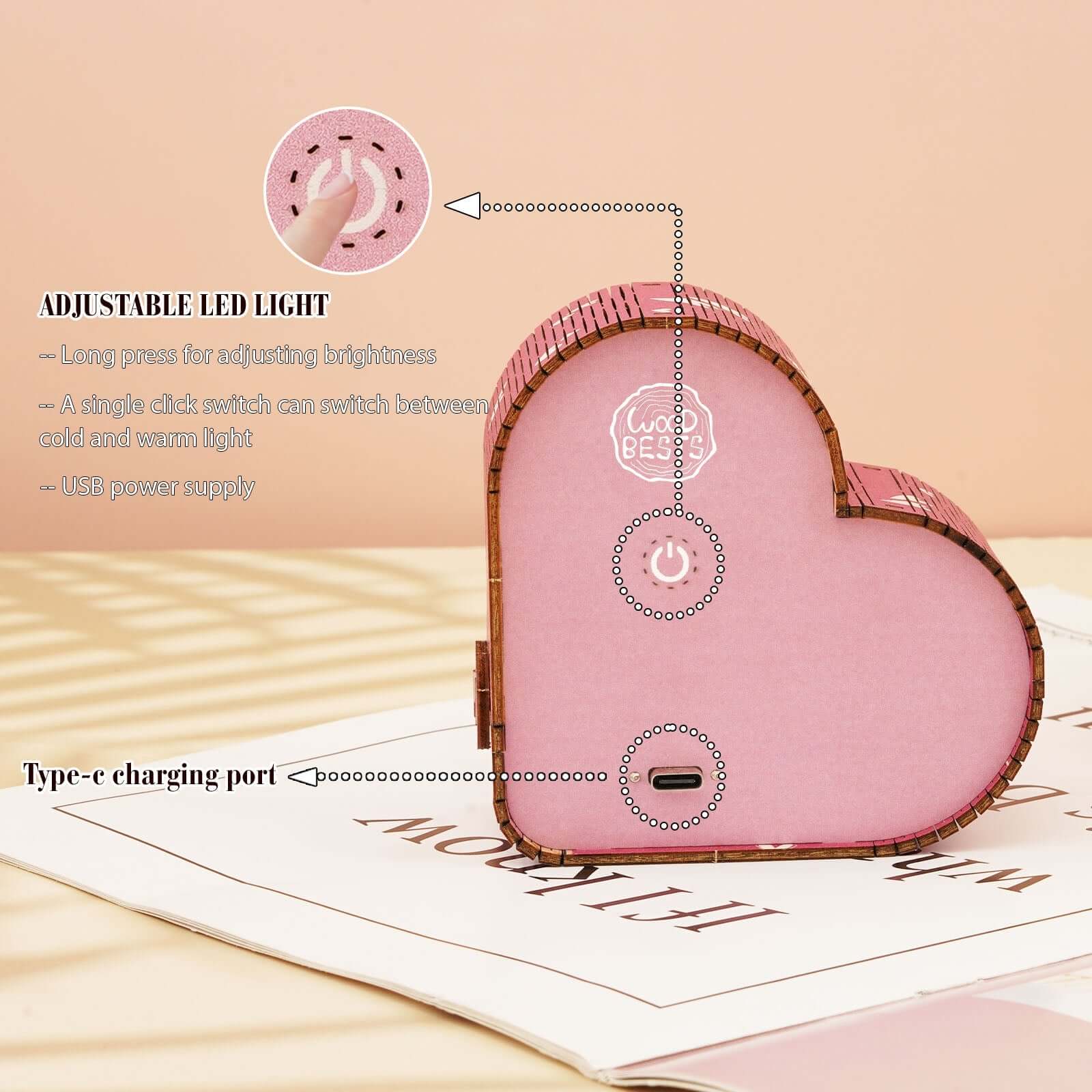 3D Wooden Puzzle Night Light, DIY kits for adults