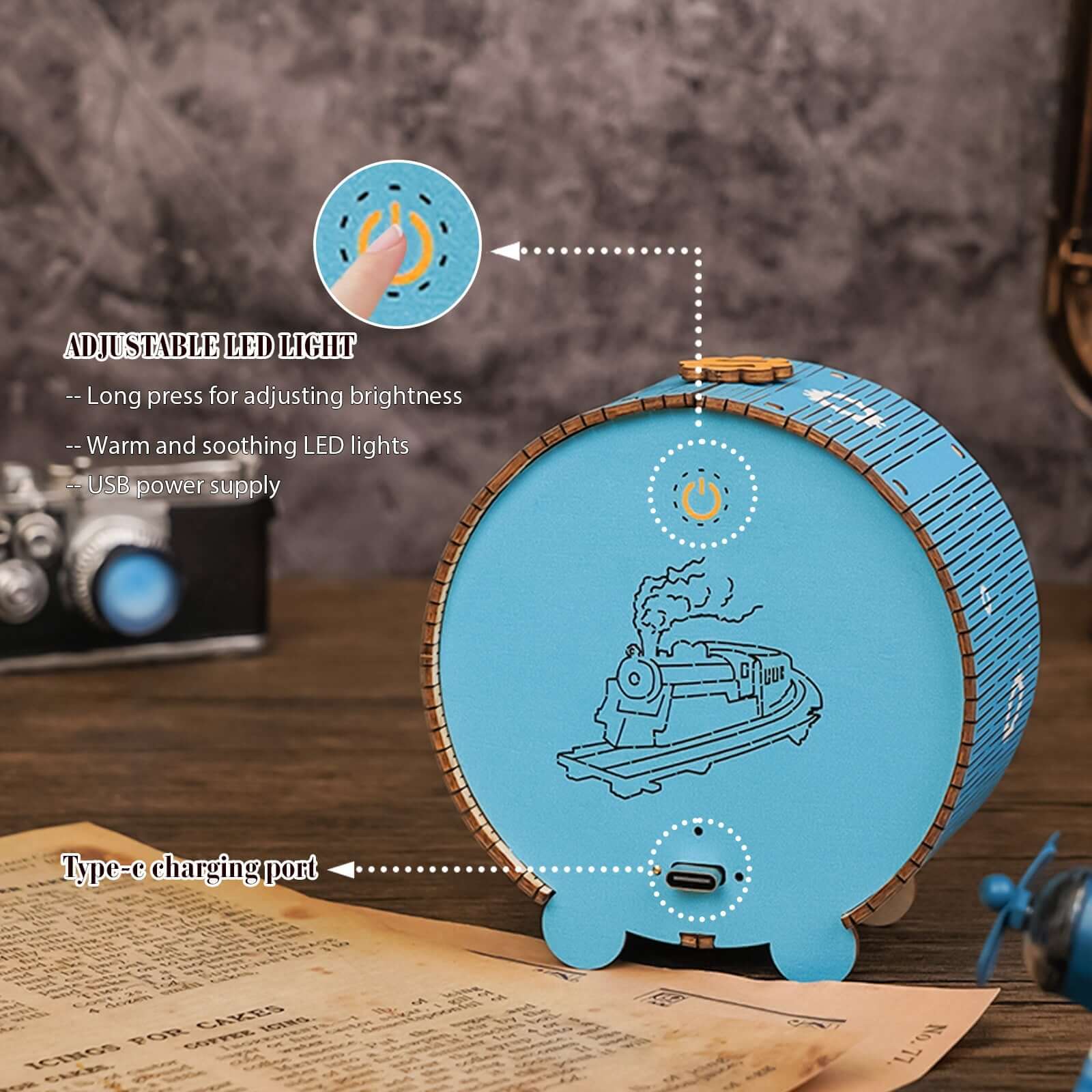 3D Wooden Puzzle Night Light, DIY kits for adults