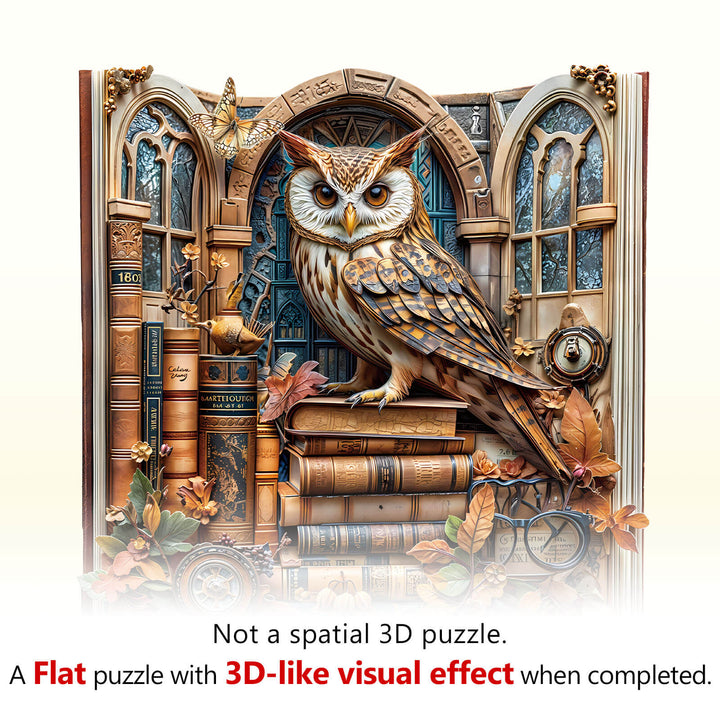 Bookcase owl Wooden Jigsaw Puzzle