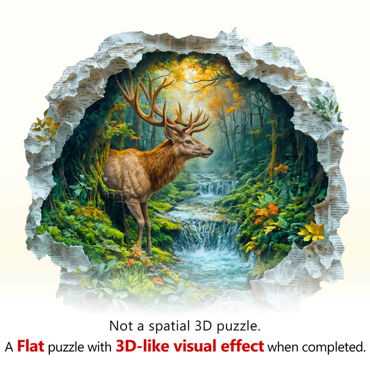 Deer and forest Wooden Jigsaw Puzzle