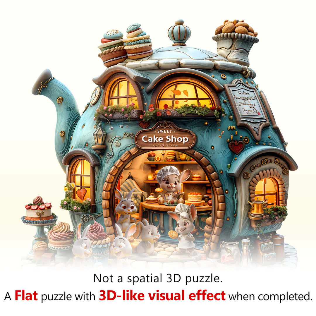Rabbit's Cake Shop Wooden Jigsaw Puzzle