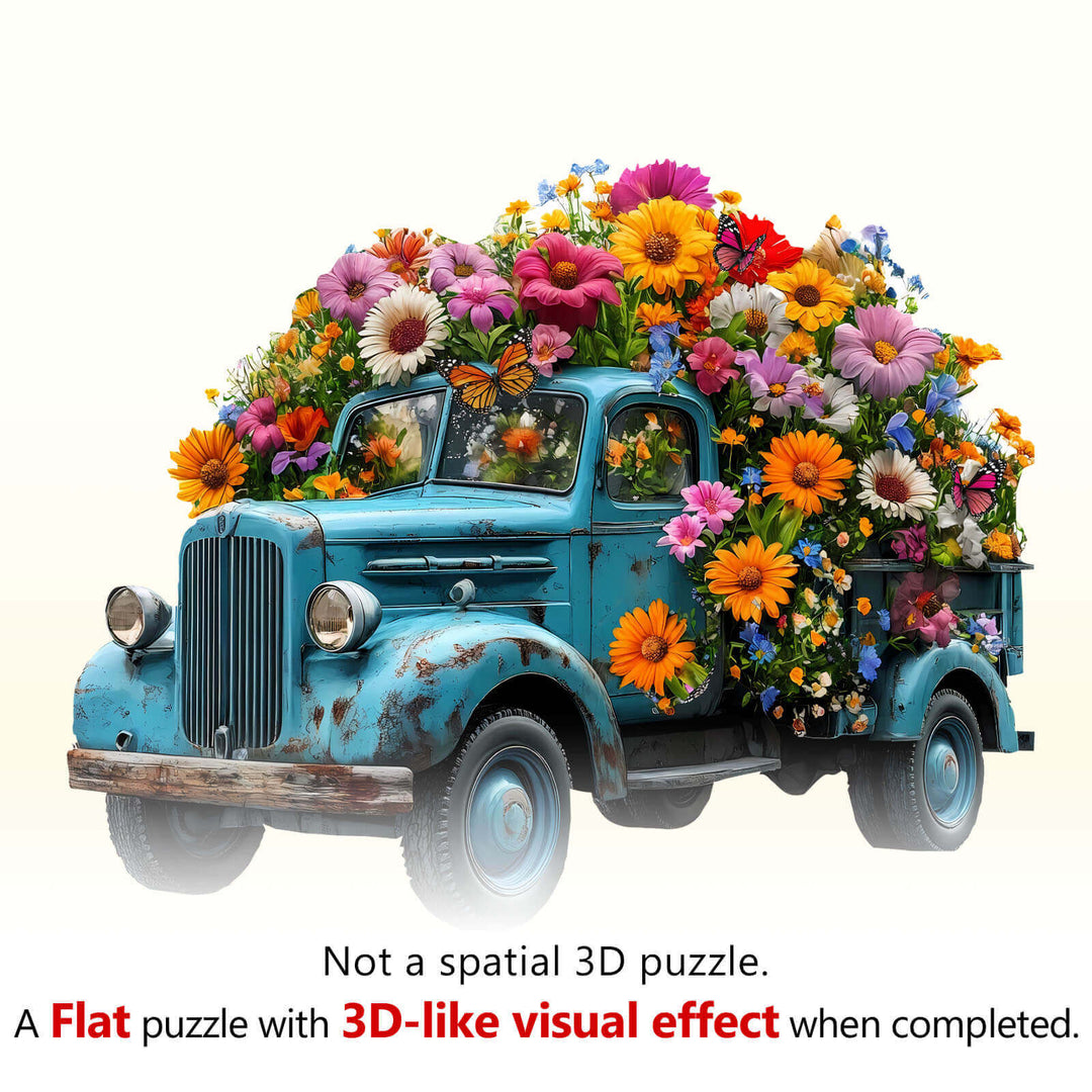 Flower Truck Wooden Jigsaw Puzzle