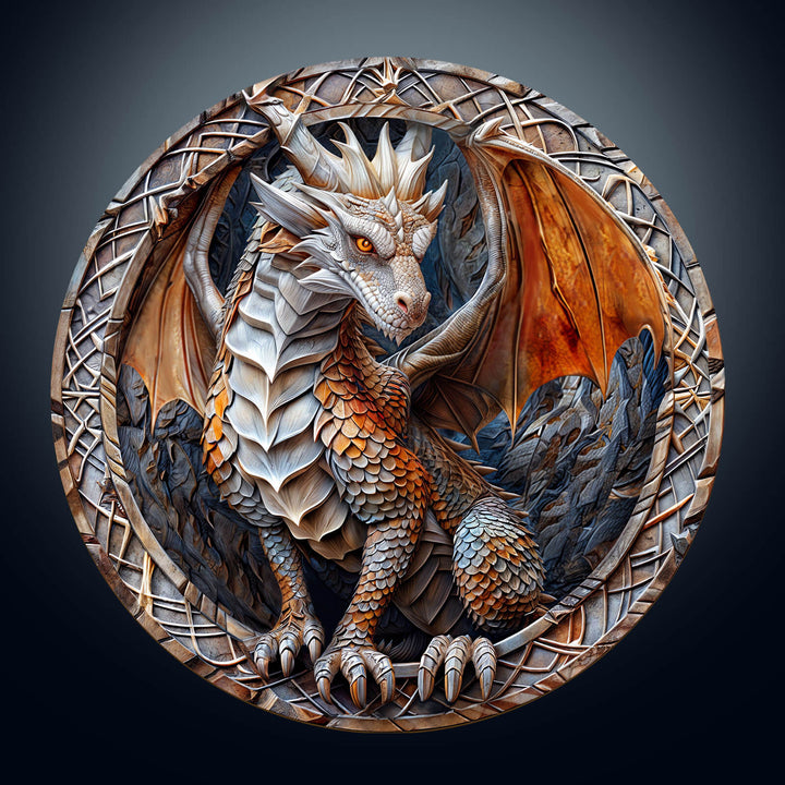 3D Cave Dragon Wooden Jigsaw Puzzle, intricately designed for mind games and enhancing focus during puzzle-solving.