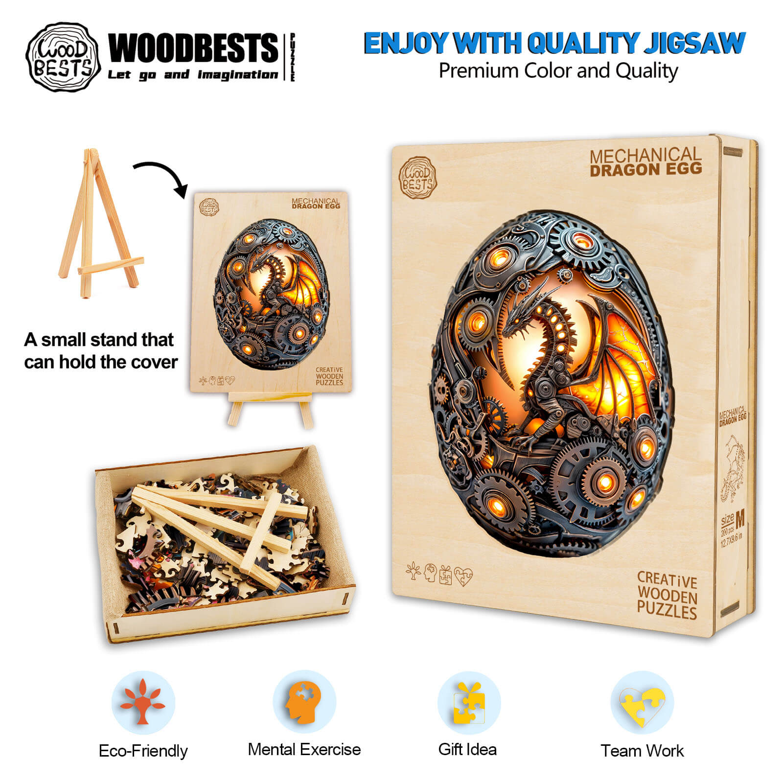 CUTYWOOD|Mechanical Dragon Egg Wooden Puzzle