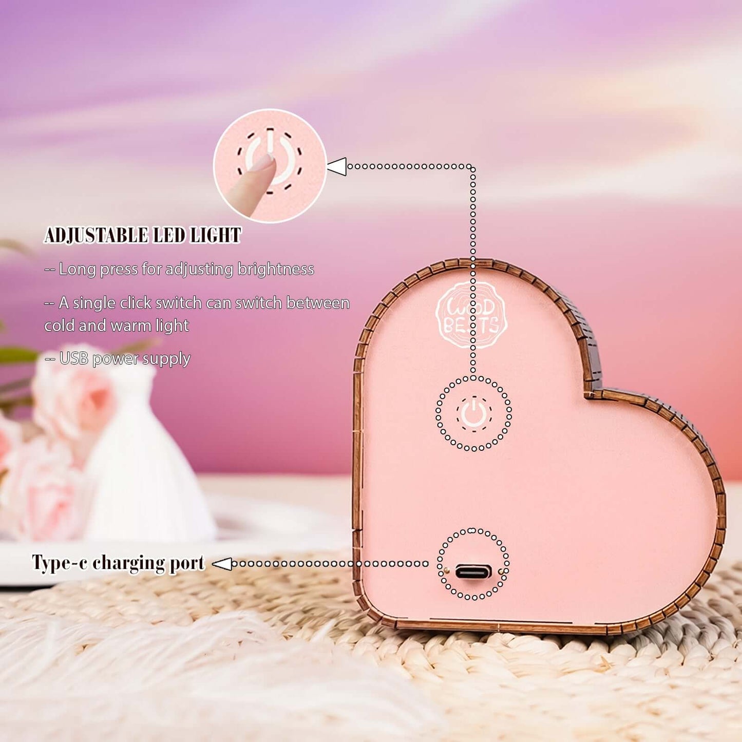 3D Wooden Puzzle Night Light, DIY kits for adults