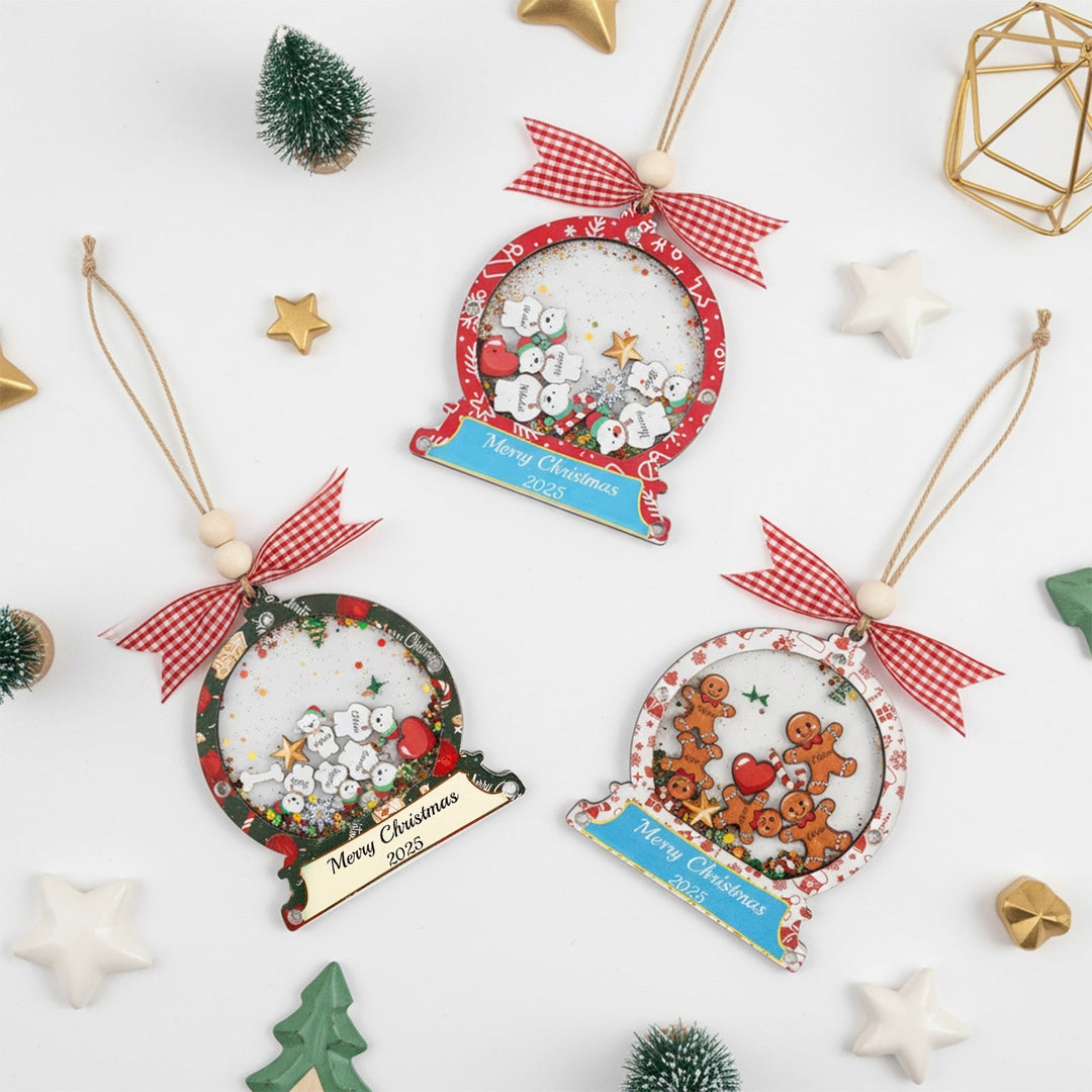 Christmas Snow Globe Ornament - Gingerbread Man