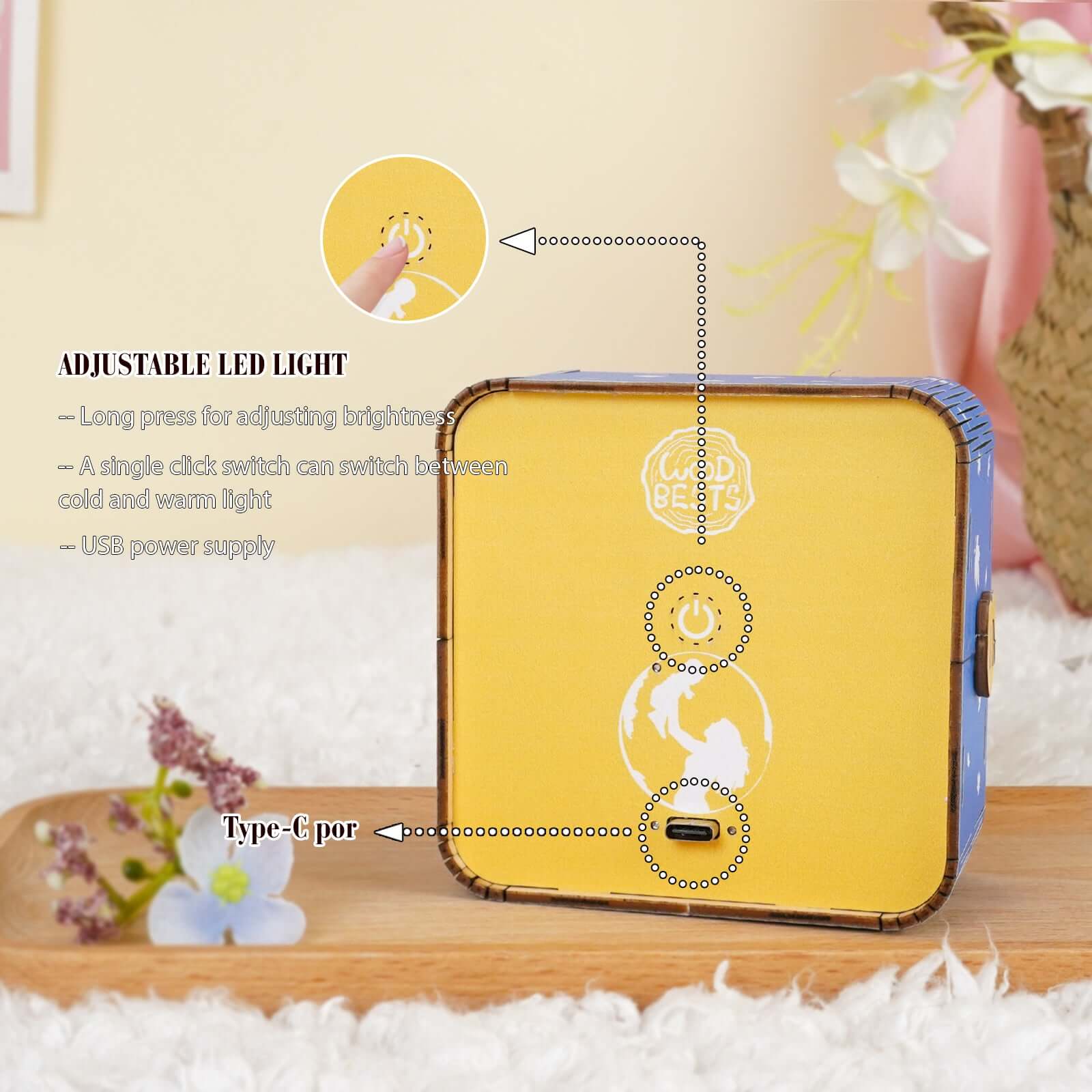 3D Wooden Puzzle Night Light, DIY kits for adults