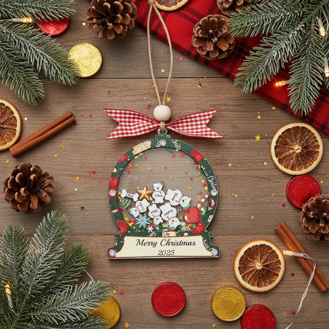 Christmas Snow Globe Ornament - Bear