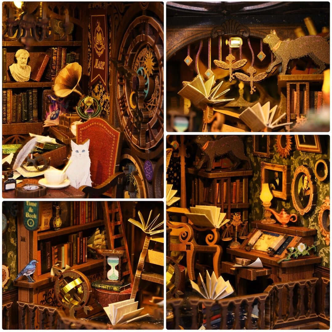 Wander Library - DIY Book Nook Kit,3D Wooden Puzzle