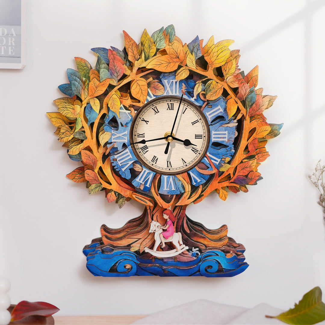 Tree of Life 3D Wooden Puzzle Clock, Gift  for DIY Lovers, Home Decor