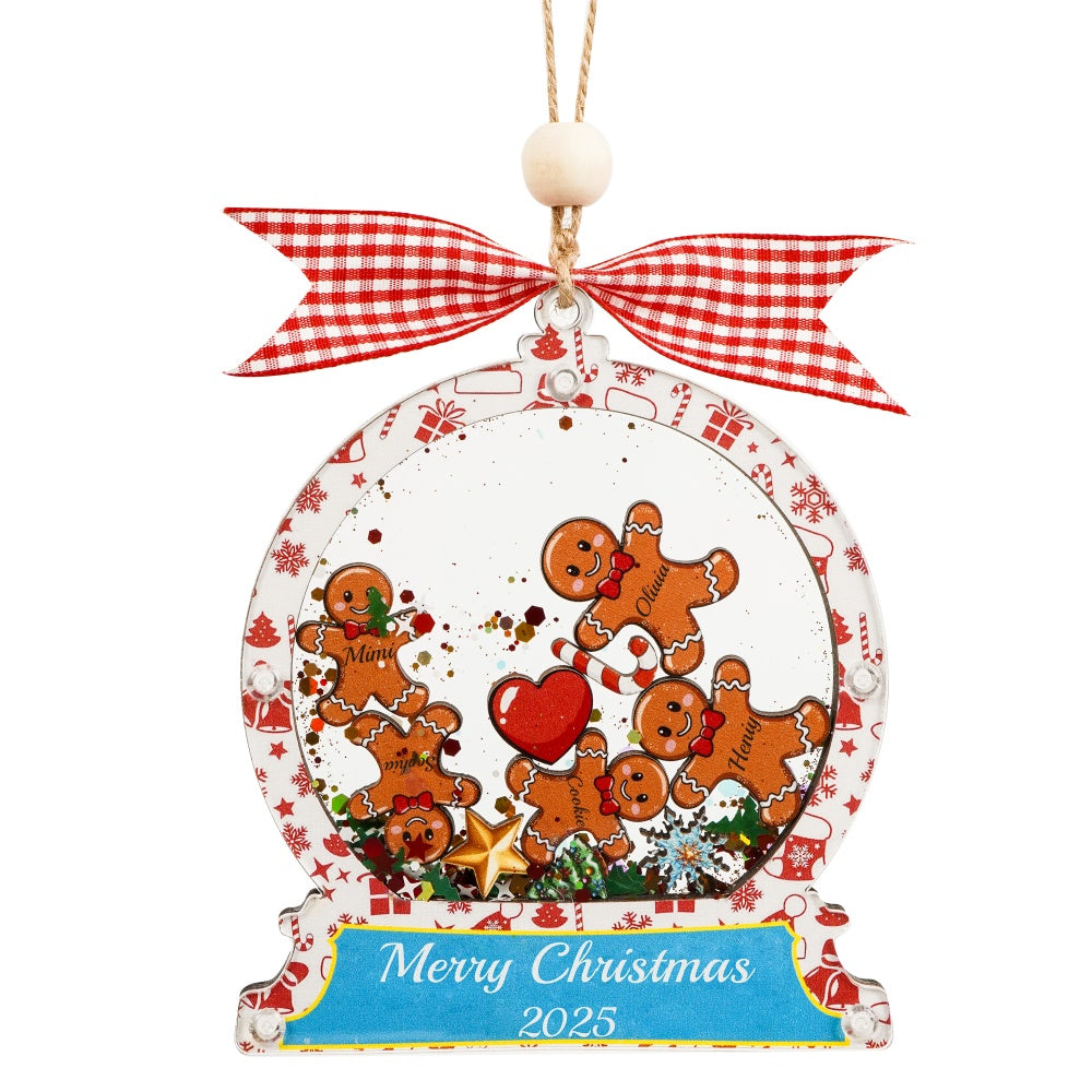 Christmas Snow Globe Ornament - Gingerbread Man