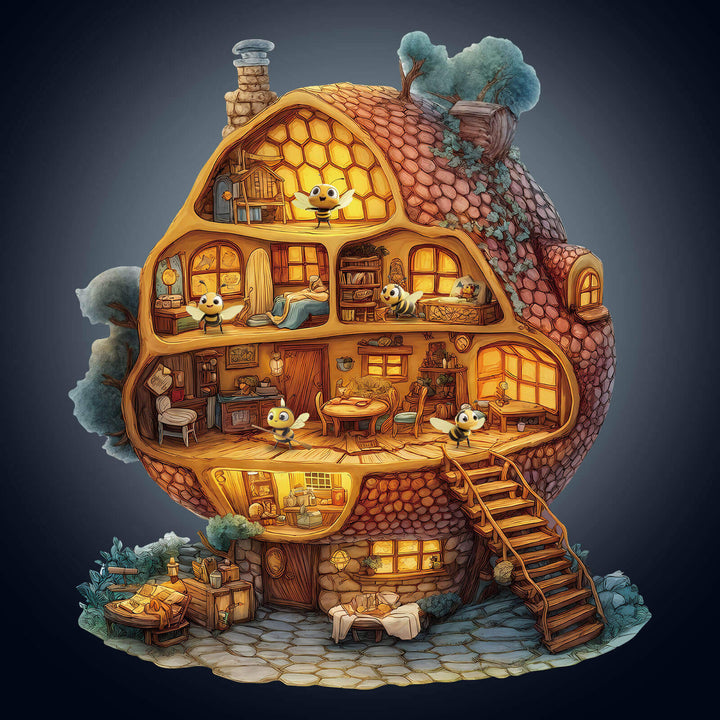 Bee Hut Wooden Jigsaw Puzzle