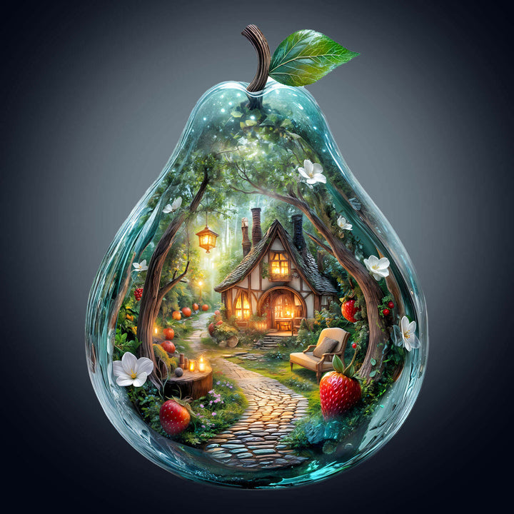Pear shaped courtyard Wooden Jigsaw Puzzle