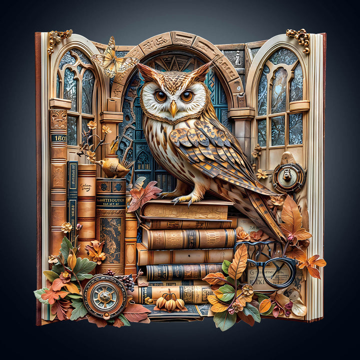 Bookcase owl Wooden Jigsaw Puzzle