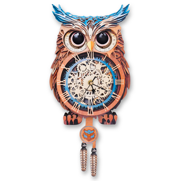 Hibou – Horloge en bois à faire soi-même, kit de bricolage puzzle 3D