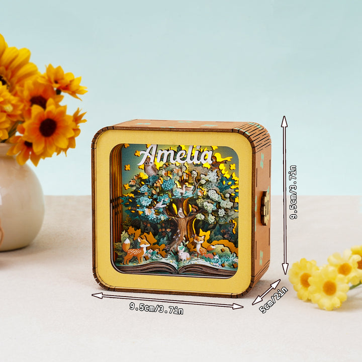 Magical Oak Tree - Personalized 3D Wooden Puzzle Night Light Kit For Kids