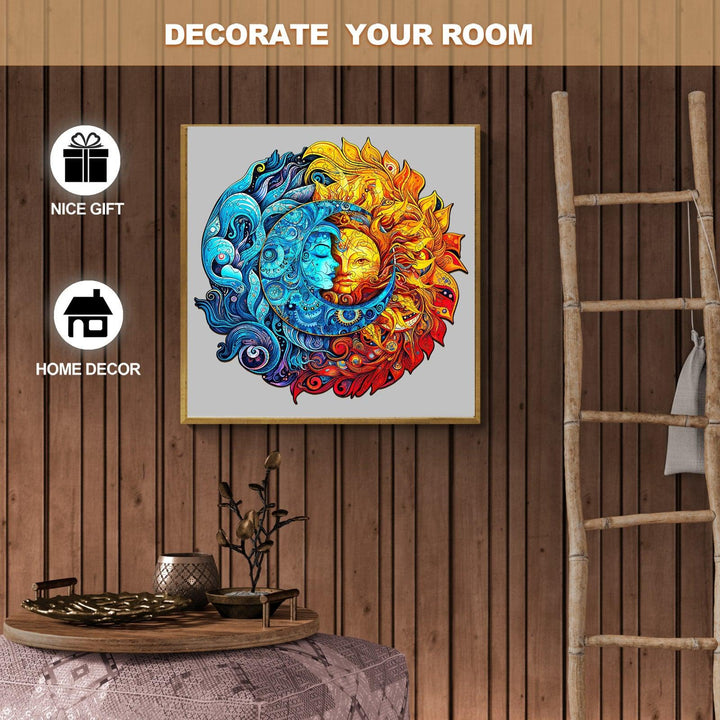 Colorful sun and moon wall art perfect for home decor or as a unique gift to decorate your room.