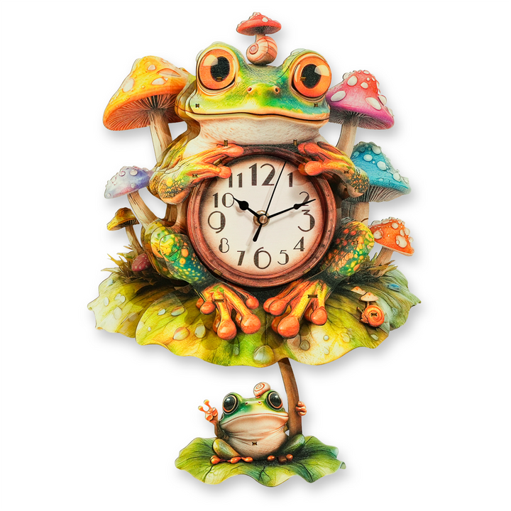 Forest Frog 3D Wooden Puzzle Clock, Gift  for DIY Lovers, Home Decor