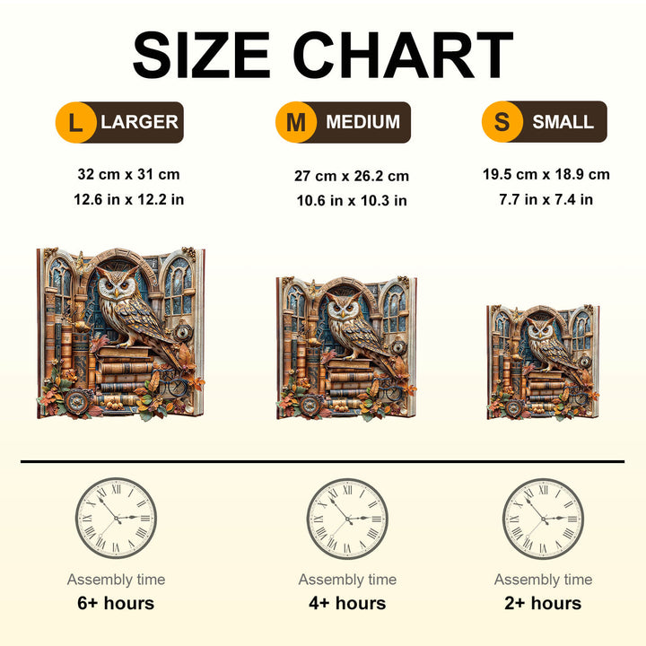 Bookcase owl Wooden Jigsaw Puzzle