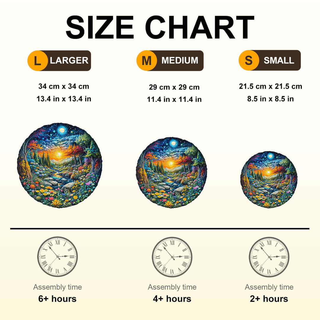 Sun and Moon Forest Wooden Jigsaw Puzzle