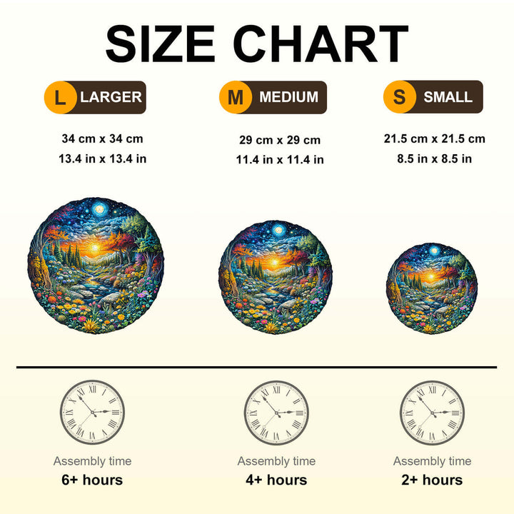 Sun and Moon Forest Wooden Jigsaw Puzzle