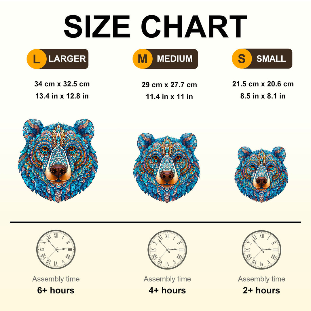 Colorful bear Wooden Jigsaw Puzzle