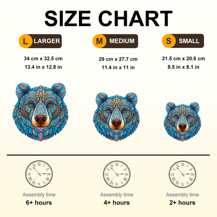 Colorful bear Wooden Jigsaw Puzzle