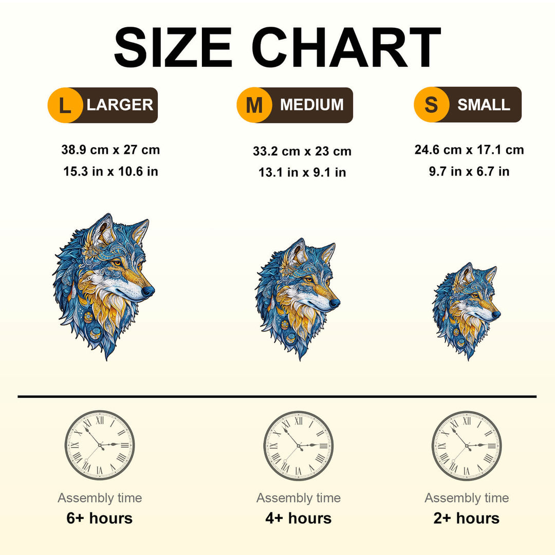 Vivid wolf Wooden Jigsaw Puzzle