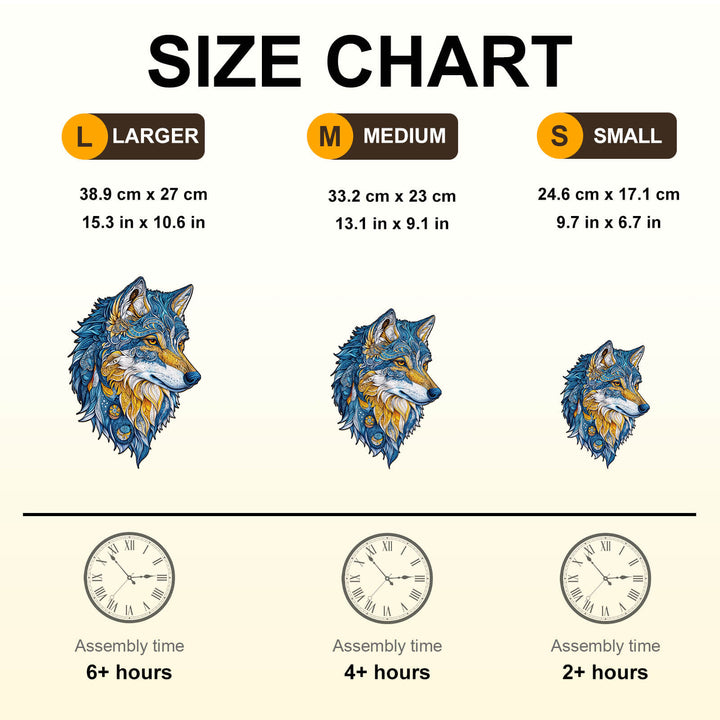 Vivid wolf Wooden Jigsaw Puzzle