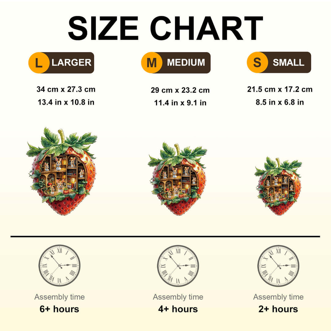 Strawberry Rabbit House Wooden Jigsaw Puzzle