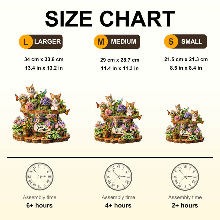 Cat Garden Wooden Jigsaw Puzzle