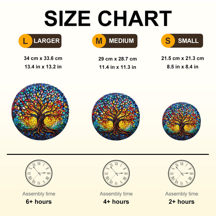 Colored glass life tree-1 Wooden Jigsaw Puzzle