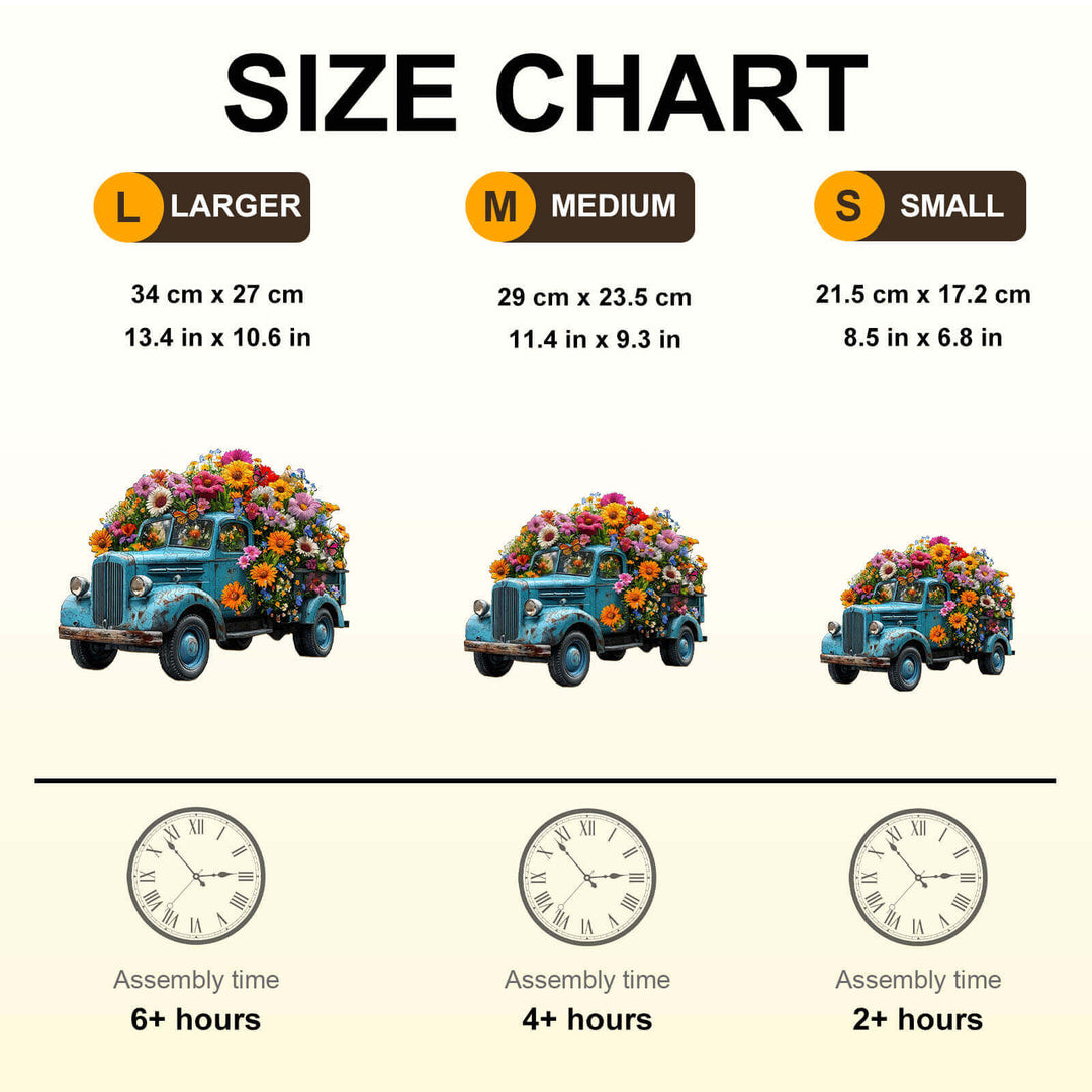 Flower Truck Wooden Jigsaw Puzzle