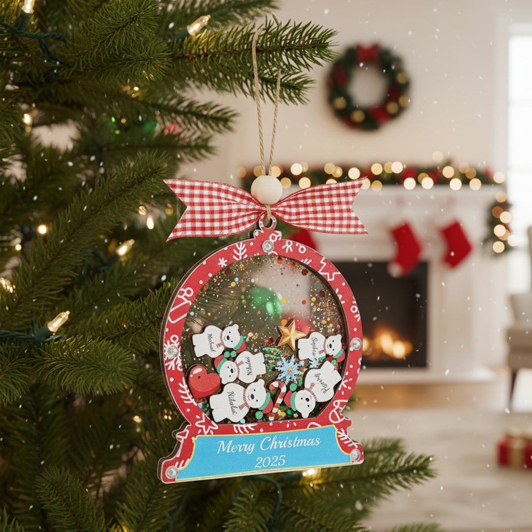 Christmas Snow Globe Ornament - Bear