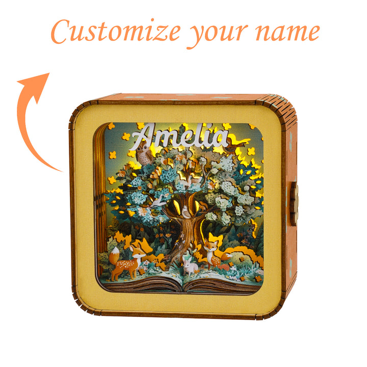 Magical Oak Tree - Personalized 3D Wooden Puzzle Night Light Kit For Kids