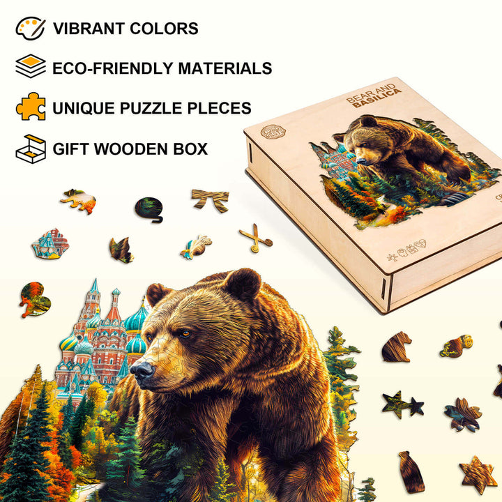 Bear and Basilica Wooden Jigsaw Puzzle