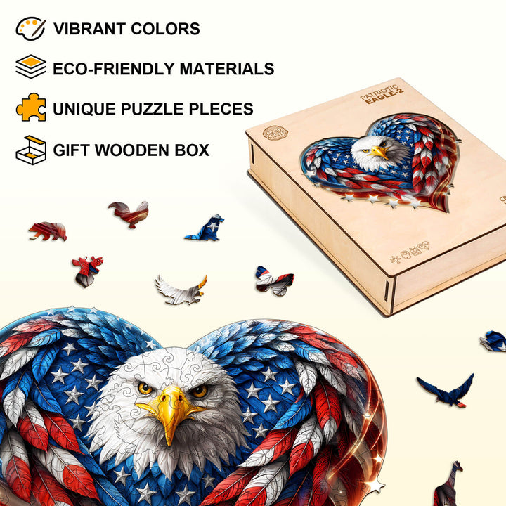 Patriotic Eagle-2 Wooden Jigsaw Puzzle